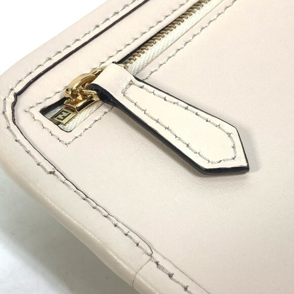 FENDI Cream Leather Zucca Shoulder Bag - Picture 6 of 14